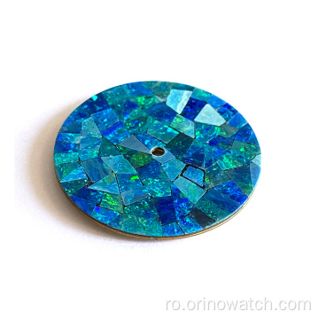 Cadran de ceas cu piatră de piatră prețioasă cu pietre prețioase, albastru